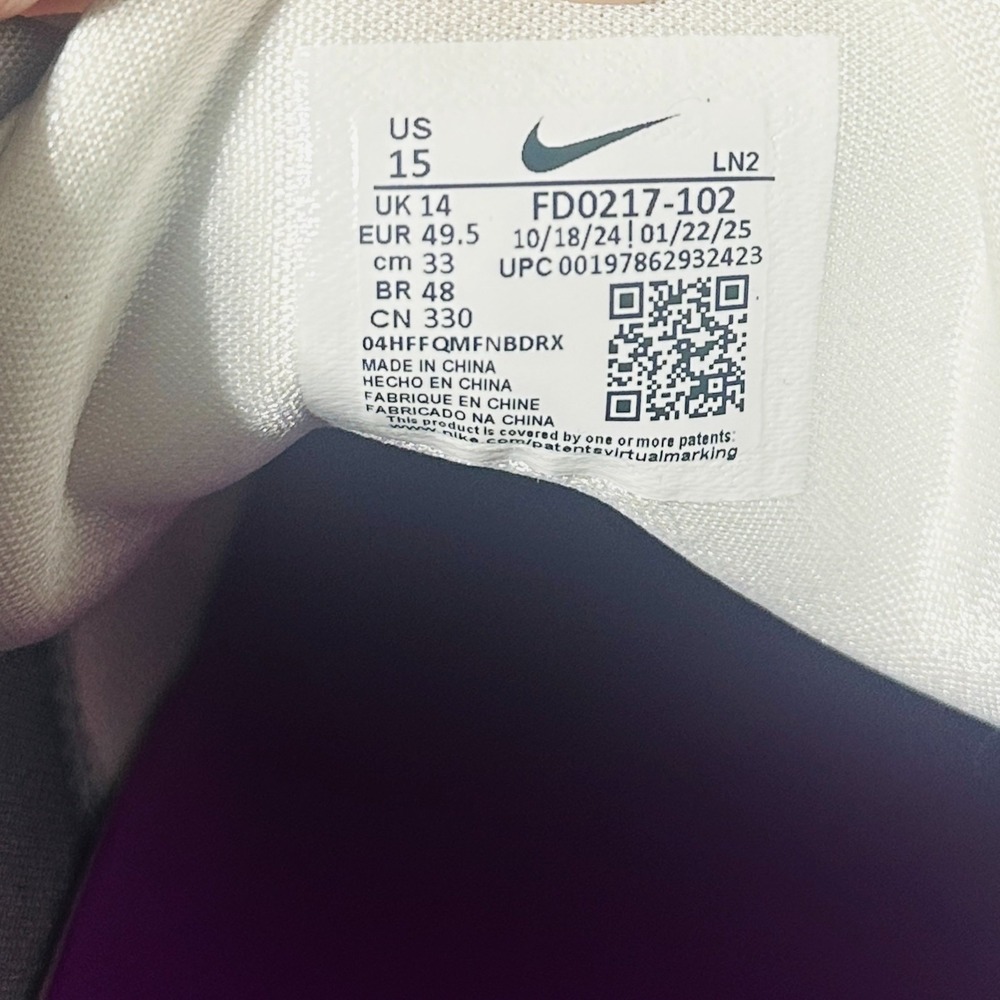 Nike Air Zoom Infinity Tour NEXT% 2 Golf Shoes White‎ Purple FD0217-102 Mens 15 - Picture 9 of 9